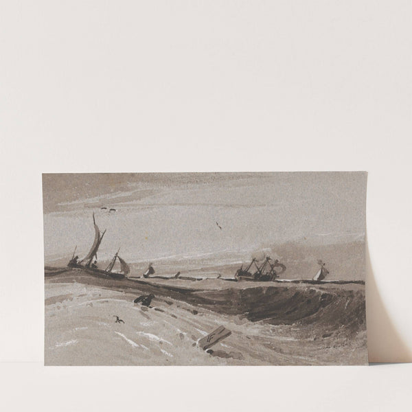 A Stormy Sea, Evening by François Louis Thomas Francia