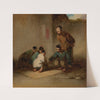 A street scene in Macau with five men gambling by George Chinnery