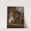 A street scene in Macau with three men gambling by George Chinnery