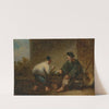 A street scene in Macau with two figures playing a game by George Chinnery