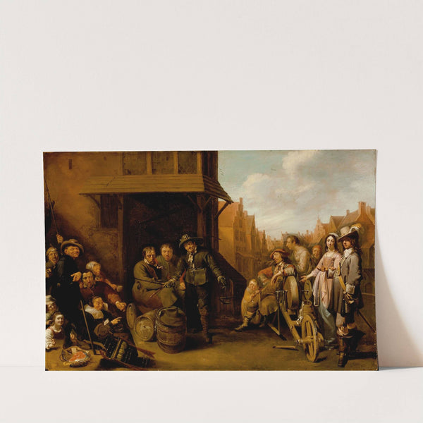 A Street Scene with Knife Grinder and Elegant Couple by Jacob Duck