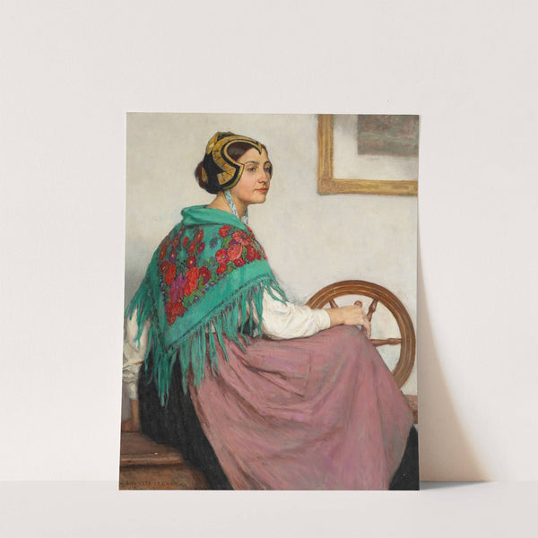 A study of a Breton woman in traditional dress by Auguste Leroux