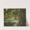 A sunlit woodland river by Henri Biva