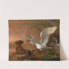 A swan attacking a dog by Abraham Hondius