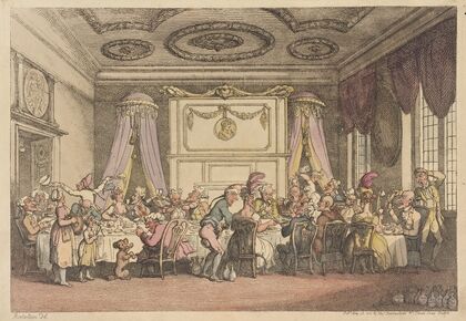 A table D’hote, or French ordinary in Paris (1810)