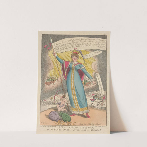 A tit-bit for a Cossack or the Platoff Prize for the head of Buonaparte. (1813) by William Elmes