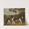 A Toy Spaniel and a Springer Spaniel in a Landscape, a Church in the Distance by William Nedham