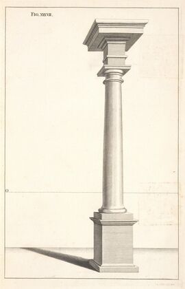 A Tuscan column in perspective.