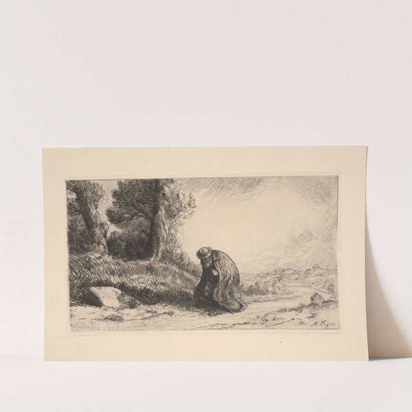 A vagabond walking along a lane (1890) by Alphonse Legros