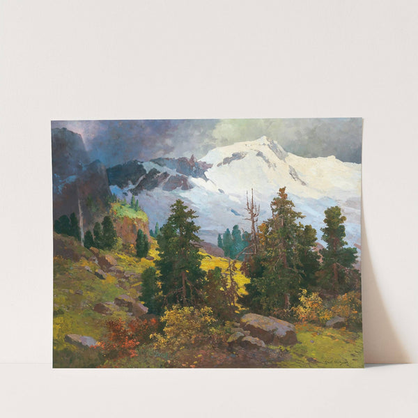 A Vast Mountain Landscape by Konstantin Stoitzner