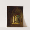 A vaulted Hall in the Scharfenberg Castle near Dresden by Thomas Fearnley