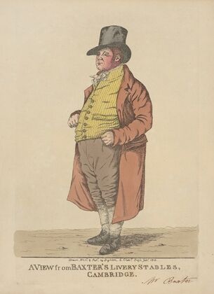 A view from Baxter’s livery stables, Cambridge (1810)