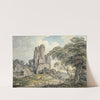 A view of a ruined castle by Michael Angelo Rooker