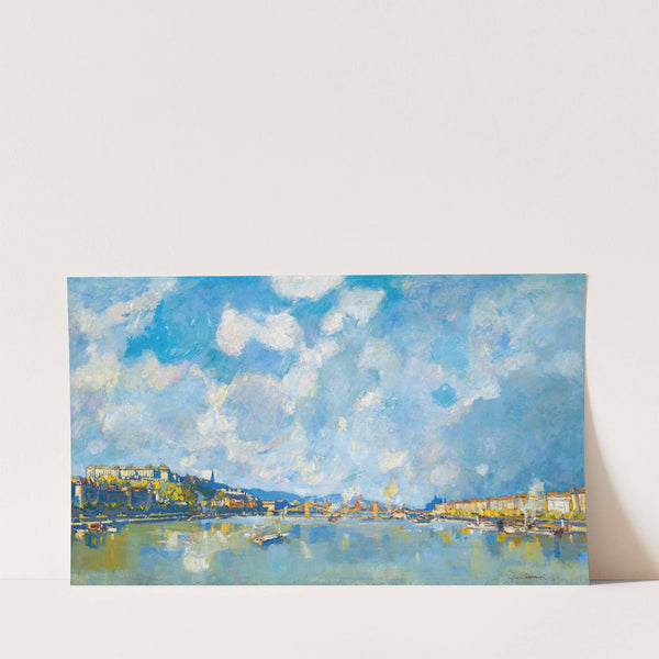 A View of Budapest with the Chain Bridge by Alexander Kubínyi