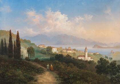 A View of Lake Como and Menaggio, with Punta di Bellagio on the Right