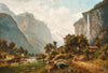 A view of Lauterbrunnen and Staubbach Falls, Switzerland