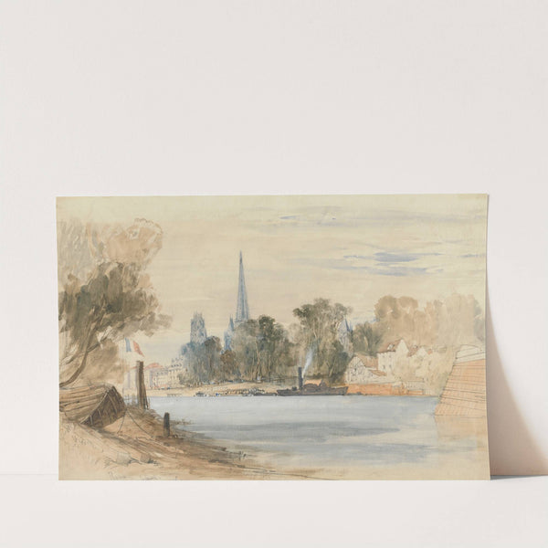 A View of Rouen from the River by Thomas Charles Leeson Rowbotham