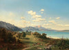 A View of Steinbach am Attersee with Unterach, Schafberg, the Drachenwand in the Background