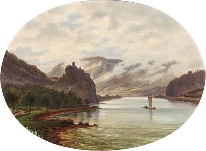 A View of Střekov Castle on the Elbe (1874)