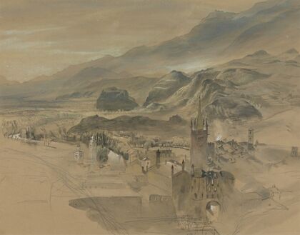 A View of Susa, Italy, from the West (1858)