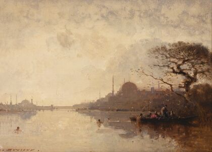 A view of the Bosphorus with Hagia Sophia, Constantinople