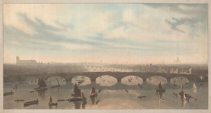 A View of the Bridge now Building over the Thames at Vauxhall (1810)