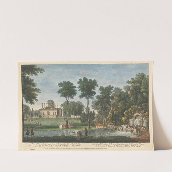 A View of the Cascade, of part of the Serpentine River, &amp; of the West Front of the House of the Earl of Burlington, at Chiswick by John Donowell