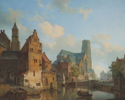A View Of The Delftse Vaart And St Laurens Church, Rotterdam