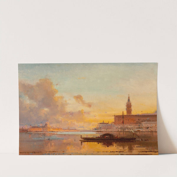 A view of the Doge&#039;s Palace at sunset by Henri Duvieux