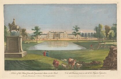 A View of the House from the Equestrian Statue in the Park of the Earl Temple at Stow, in Buckinghamshire — size preview