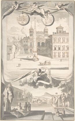 A View of the Obelisk and Saint John in Lateran (above) and a View of an Egyptian Site (below)