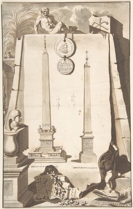 A View of Two Obelisks, One in the Vatican and the Other on the Esqualine Hill.