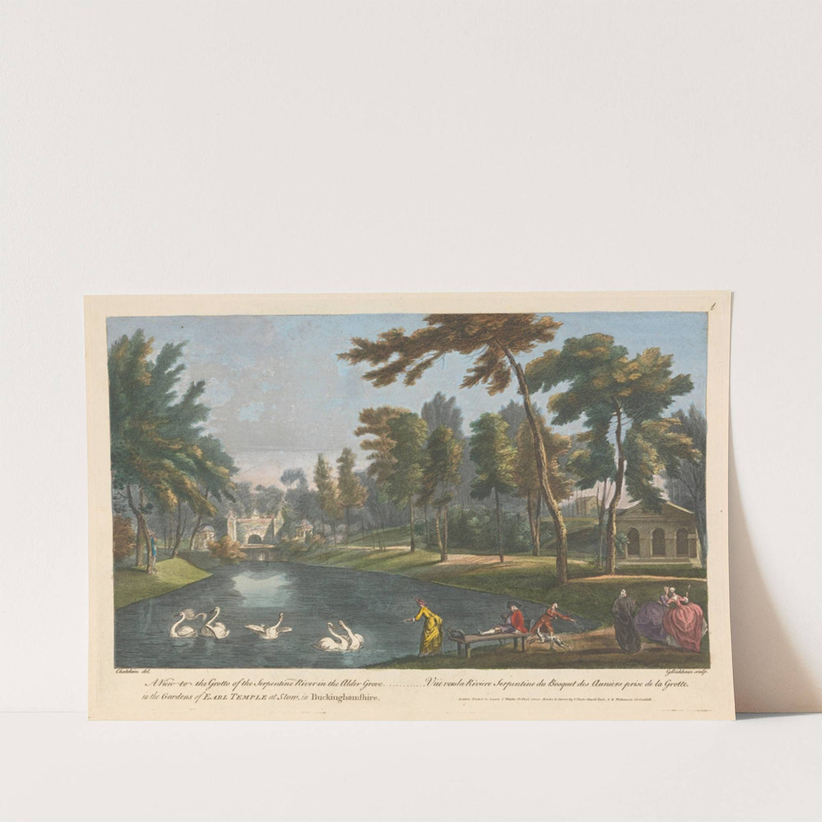 A View to the Grotto of the Serpentine River in the Alder Grove in the Gardens of Earl Temple at Stow, in Buckinghamshire by George Bickham the Elder