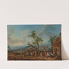 A village festival with figures dancing and playing games, a wedding ceremony beyond by Jan Peter Van Bredael the Elder