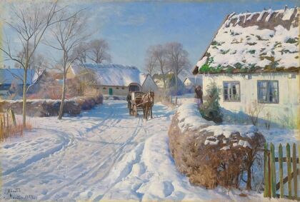 A village in the snow