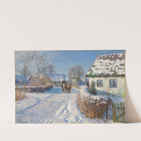 A village in the snow by Peder Mørk Mønsted