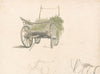 A Wagon With Hops and Two Sketches of Horses