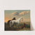 A white horse and a bay horse in a puszta landscape by Ludwig Kübler