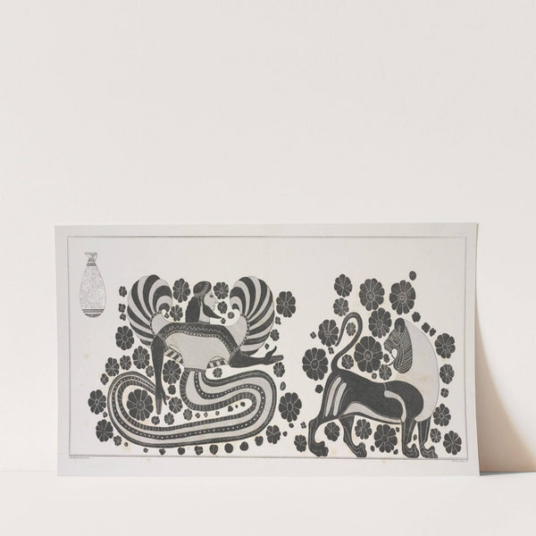 A winged ichthyomorphic [fish-form] god, perhaps Oannes, Dagon, or Cadmus (1844-1861) by Alexis Louis Pierre Housselin