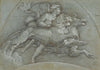 A Winged Putto Riding a Sea Horse and a Lion