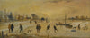 A Winter Landscape With Skaters And Kolf Players, A Village To The Left