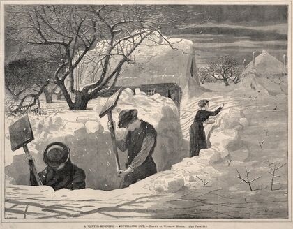 A Winter Morning, – Shovelling Out (1871)