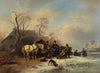 A Winter Scene with Children and Horses
