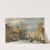 A winter&#039;s day in a sunlit street by Willem Koekkoek
