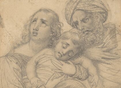A Woman and a Turbaned Man in Despair with a Young Child
