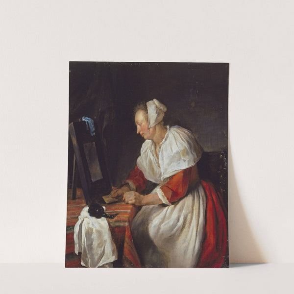 A Woman at her Mirror by Gabriel Metsu