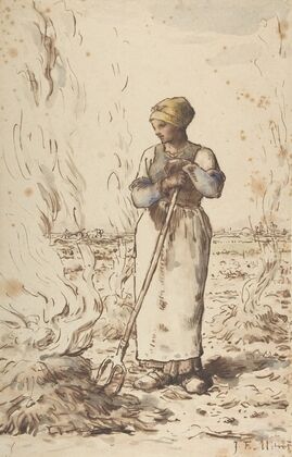 A Woman Burning Weeds