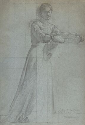 A Woman Distributing Bread from a Basket — size preview