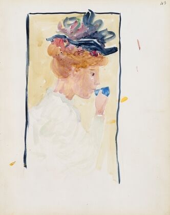 A woman drinking from a cup (1895–1897)