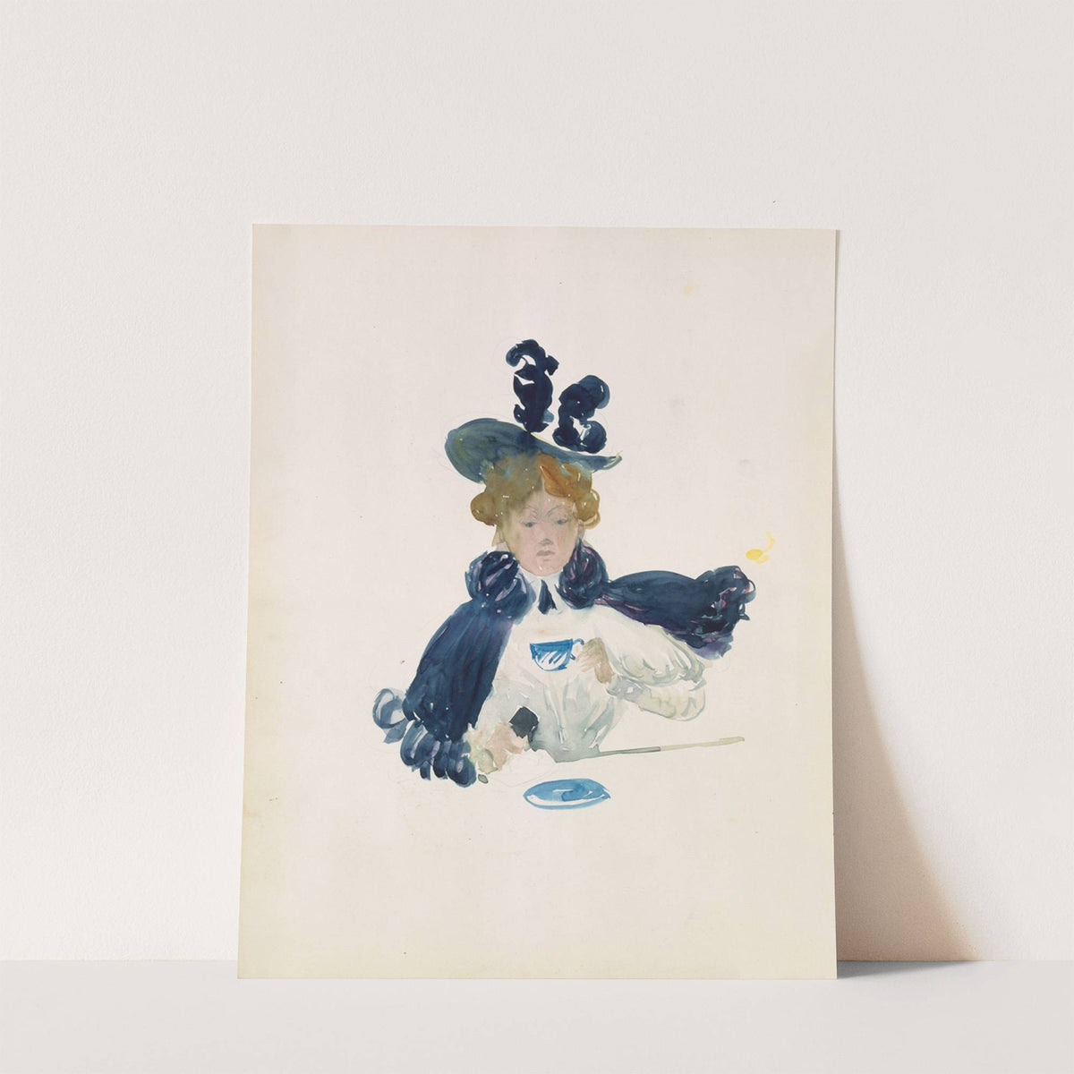A woman drinking from a cup. (1895–1897) by Maurice Prendergast